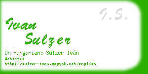 ivan sulzer business card
